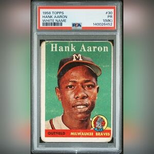 1958 Topps Hank Aaron Baseball Card PSA 1 (MK)